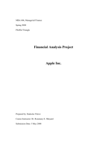 Financial Analysis Project Apple Inc.