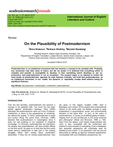 On the Plausibility of Postmodernism