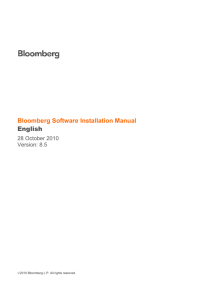 Bloomberg Software Installation Manual English