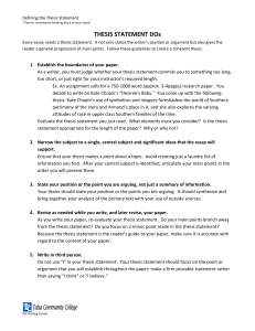 THESIS STATEMENT DOs - Gulfport School District