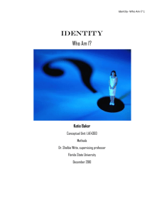 Identity: Who Am I?