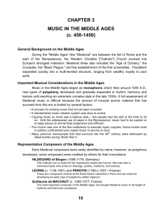 CHAPTER 3 MUSIC IN THE MIDDLE AGES