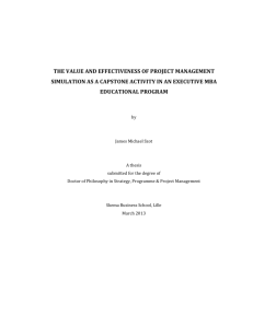 the value and effectiveness of project management simulation as a