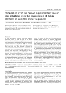 Stimulation over the human supplementary motor area