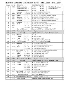 Honors General Chemistry