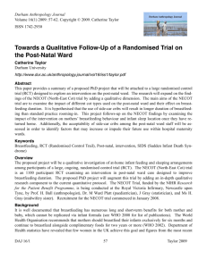 Towards a Qualitative Follow-Up of a Randomised Trial on the Post