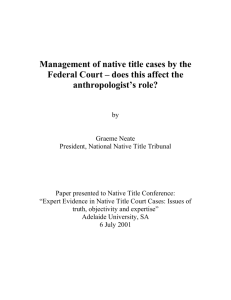 Management of native title cases in the Federal Court