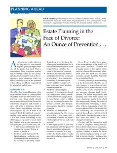 Estate Planning in the Face of Divorce: An Ounce of Prevention
