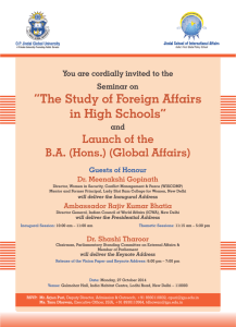 The Study of Foreign Affairs in High Schools