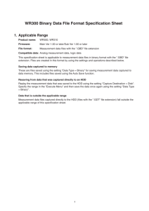 WR300 Binary Data File Format Specification Sheet