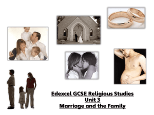 Revision Unit 3 Marriage & Family Life