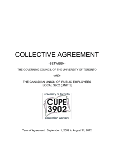 Collective Agreement - CUPE 3902 Unit 3
