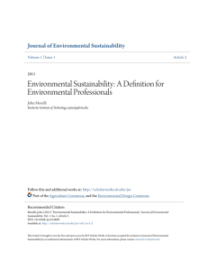 Environmental Sustainability: A Definition for Environmental