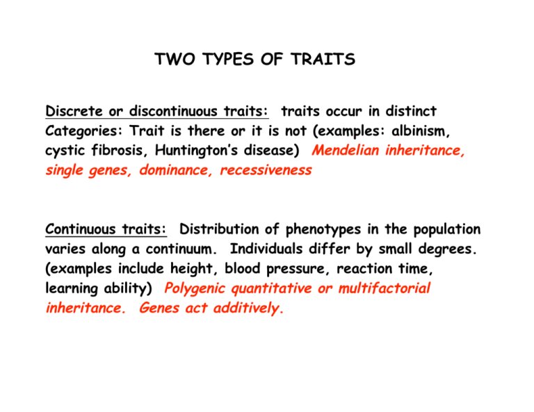 TWO TYPES OF TRAITS