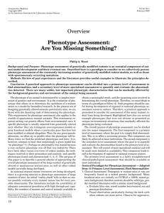Overview Phenotype Assessment: Are You Missing Something?