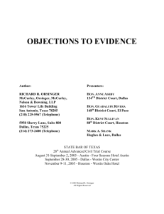 Objections to Evidence
