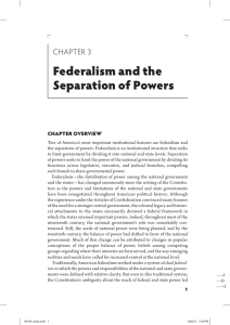 Federalism and the Separation of Powers