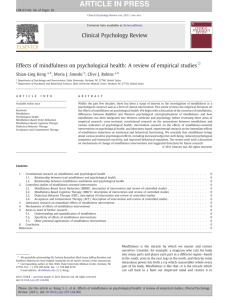 Effects of mindfulness on psychological health: A