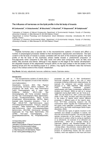 The influence of hormones on the lipid profile in the fat body of insects