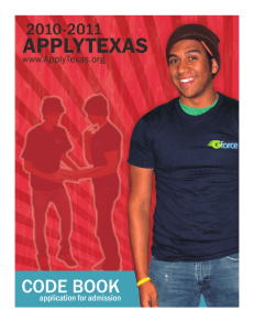 Code Book - Texas Higher Education Coordinating Board