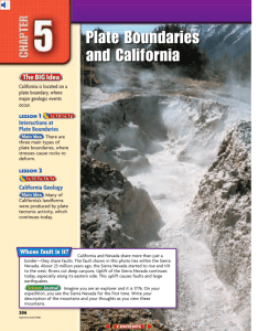 Chapter 5: Plate Boundaries and California