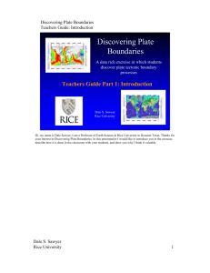 Introduction  - Discovering Plate Boundaries Home