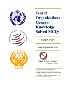 World Organizations General Knowledge MCQs