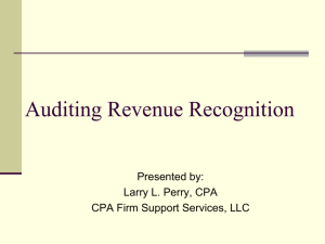 Auditing Revenue Recognition