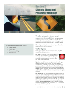 Section 2: Signals, Signs and Pavement Markings