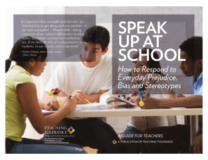 Speak Up at School - Teaching Tolerance