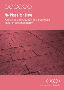 No Place for Hate: race and ethnicity