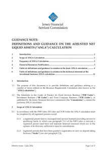 (“ANLA”) Calculation - the Jersey Financial Services Commission