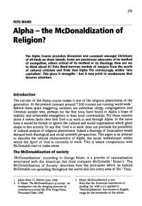 "Alpha - the McDonaldization of Religion?" Anvil 15.4