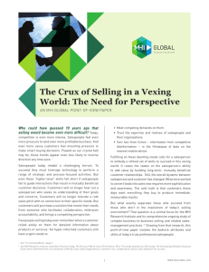 The Crux of Selling in a Vexing World: The Need for Perspective