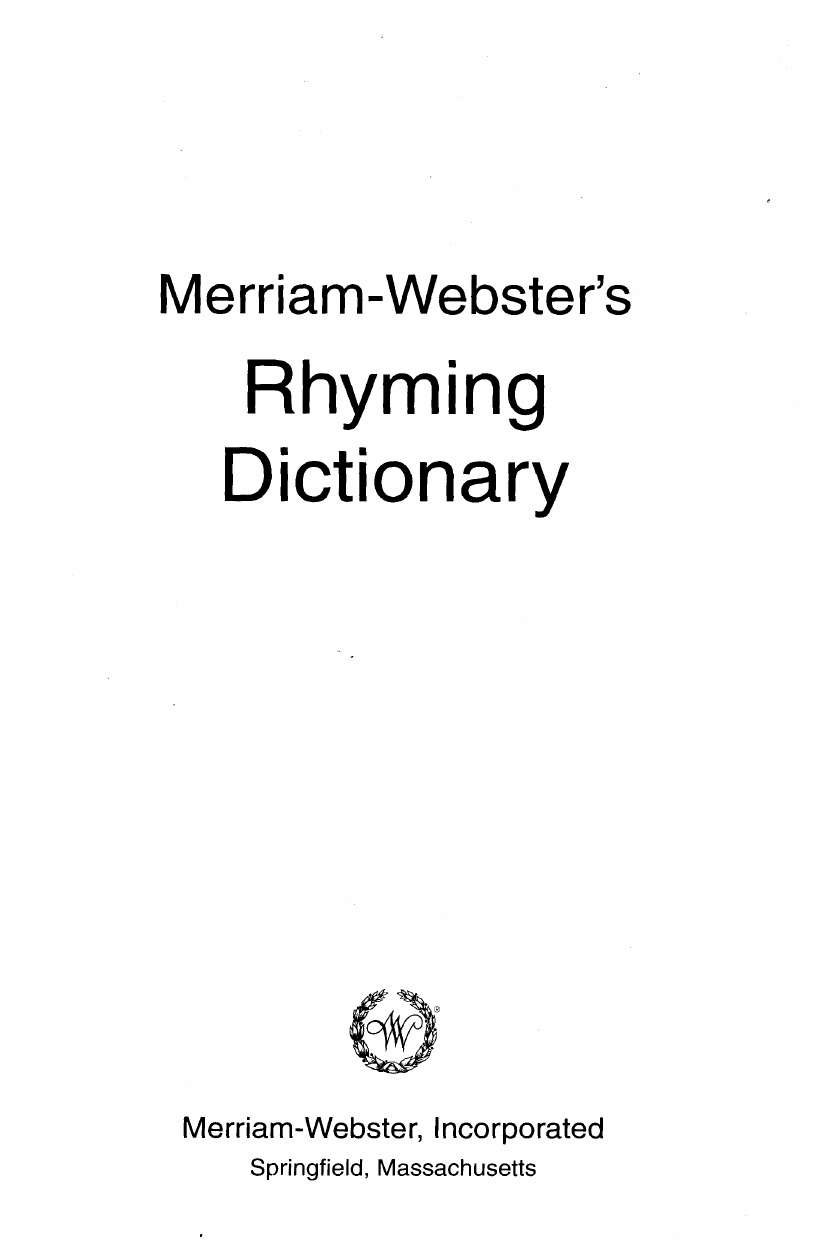 Rhyming Dictionary - 