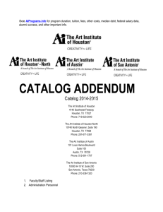 catalog addendum - The Art Institutes