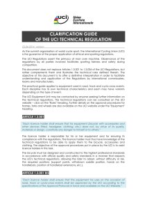 The Clarification guide of the UCI Technical Regulation