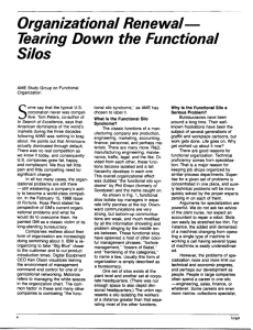 Organizational Renewal- Tearing Down the Functional Silos
