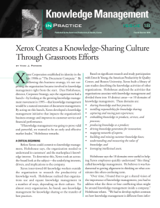 Xerox Creates a Knowledge-Sharing Culture Through Grassroots