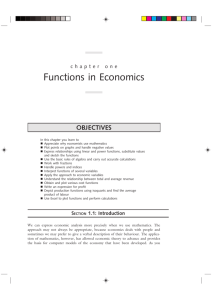 Functions in Economics