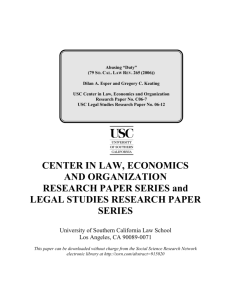 CENTER IN LAW, ECONOMICS AND ORGANIZATION RESEARCH