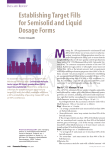 Establishing Target Fills for Semisolid and Liquid Dosage Forms
