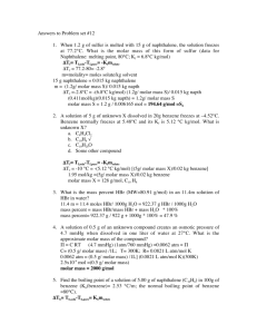 Answers to Problem set #12 1. When 1.2 g of sulfur is melted with 15