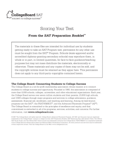 SAT Scoring 2007 - 2008 - The Official SAT Online Course