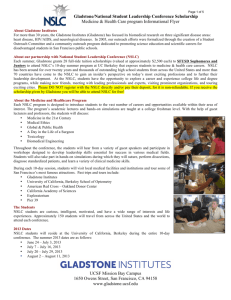 Gladstone/National Student Leadership Conference Scholarship