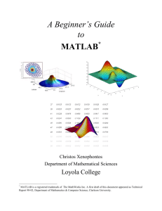 A Beginner's Guide to MATLAB
