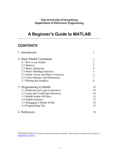 2. Basic Matlab Commands