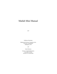 Matlab Mini Manual