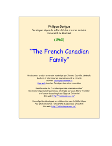 The French Canadian Family - Les Classiques des sciences sociales