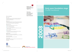 Early years foundation stage Profile handbook
